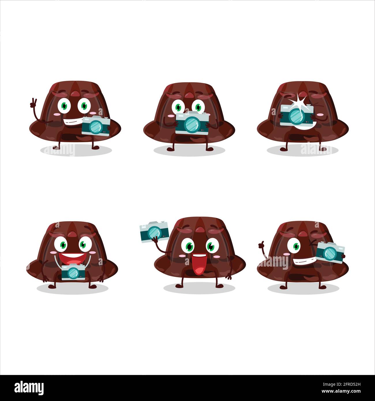 Fotograf Beruf Emoticon mit Schokoladenpudding Cartoon-Figur ...