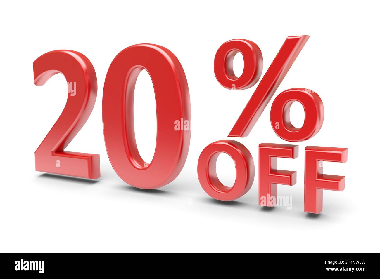 20 % Preisnachlass. 3d-Bild Stockfoto