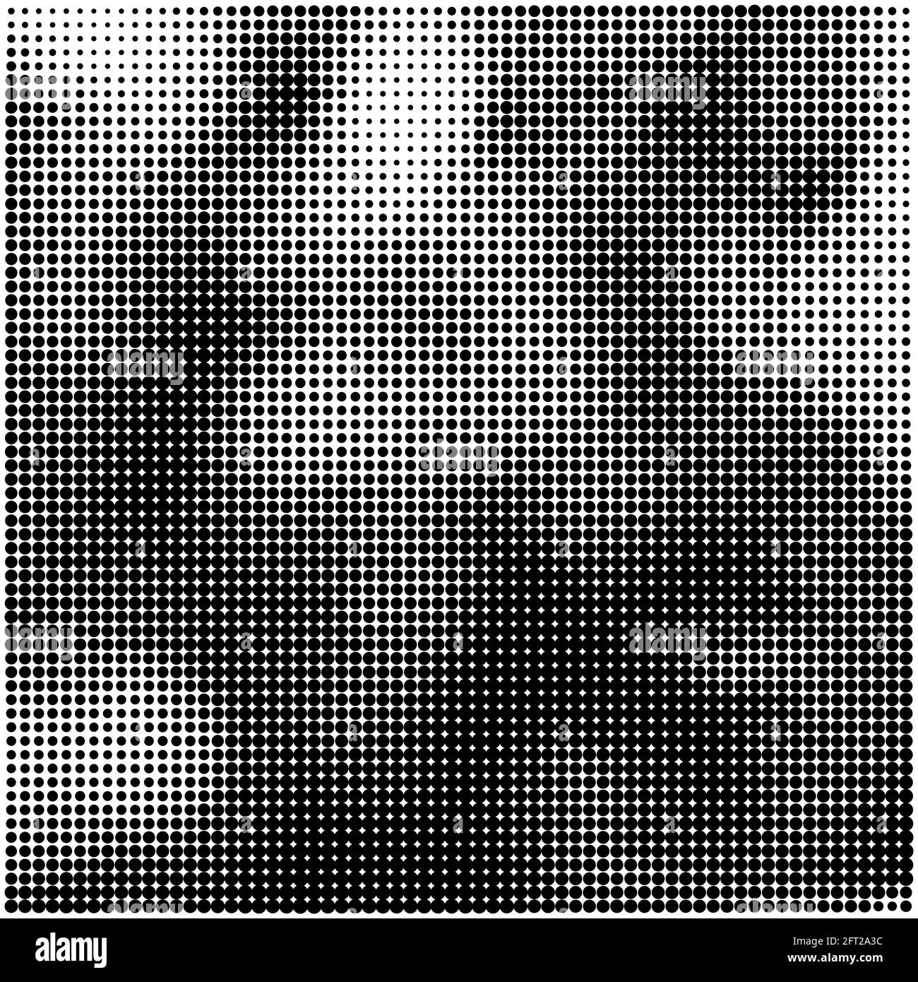 Rasterungsmuster. Satz von Punkten. Gepunktete Textur auf weißem Hintergrund. Overlay Grunge Template. Not Linear Design. Stockfoto