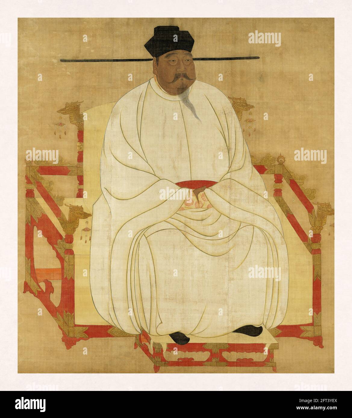 Portrait von Song Taizu, dem ersten Kaiser der Song-Dynastie, das von einem unbekannten Künstler zwischen 960 und 1279 angefertigt wurde. Stockfoto