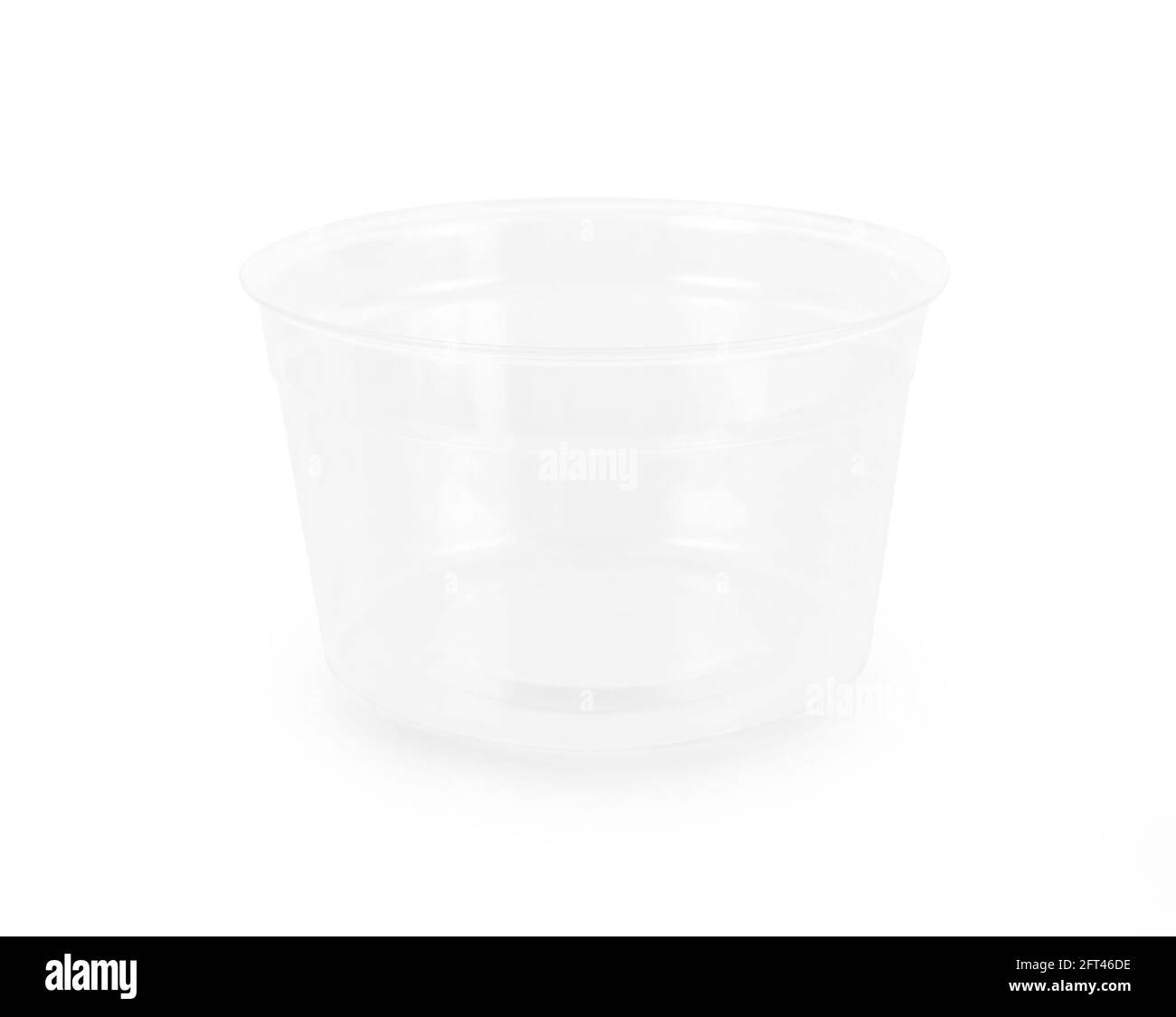 Kunststoff Glas isoliert auf weißem Hintergrund Stockfoto