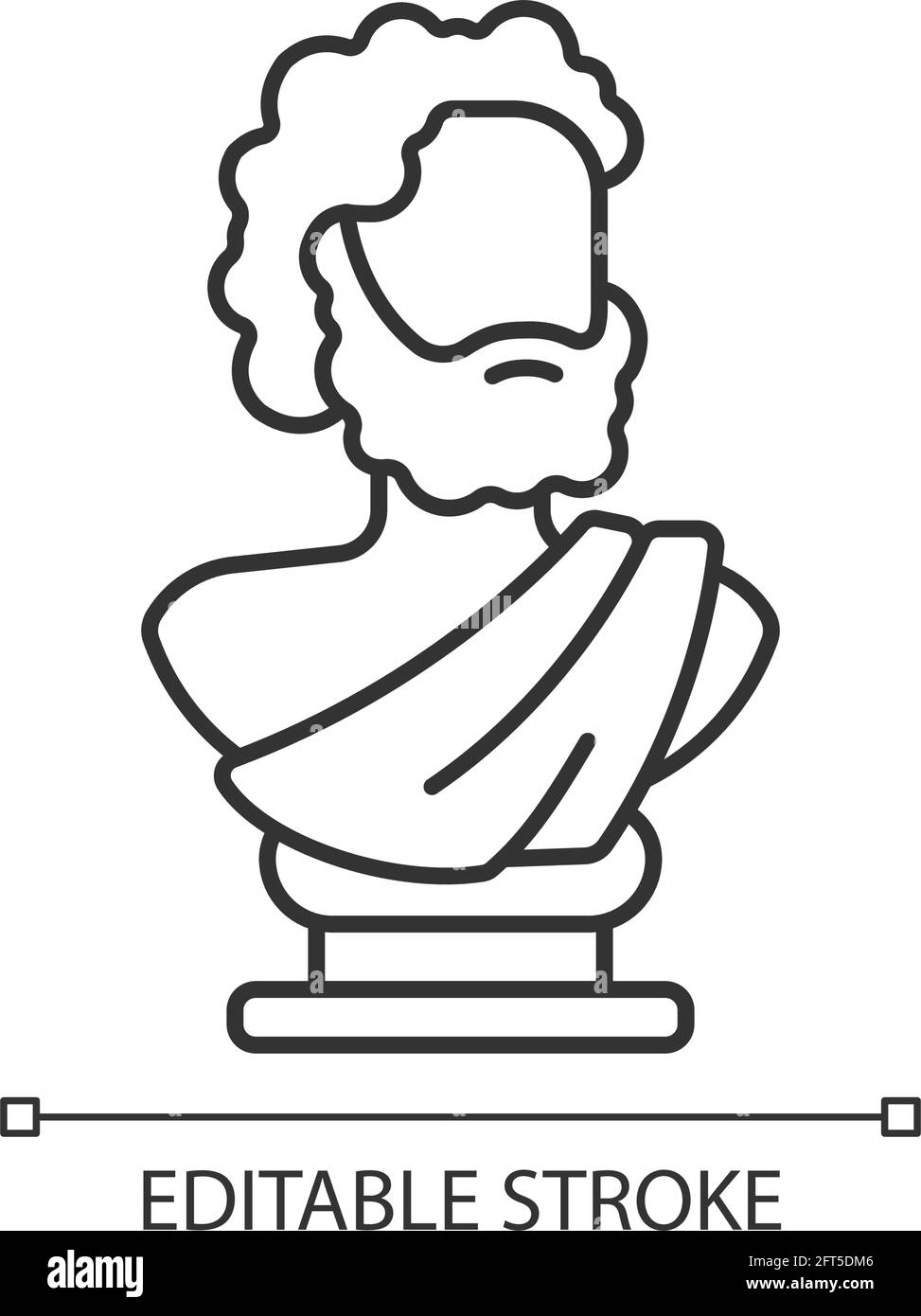 Alte Statue lineare Ikone Stock Vektor