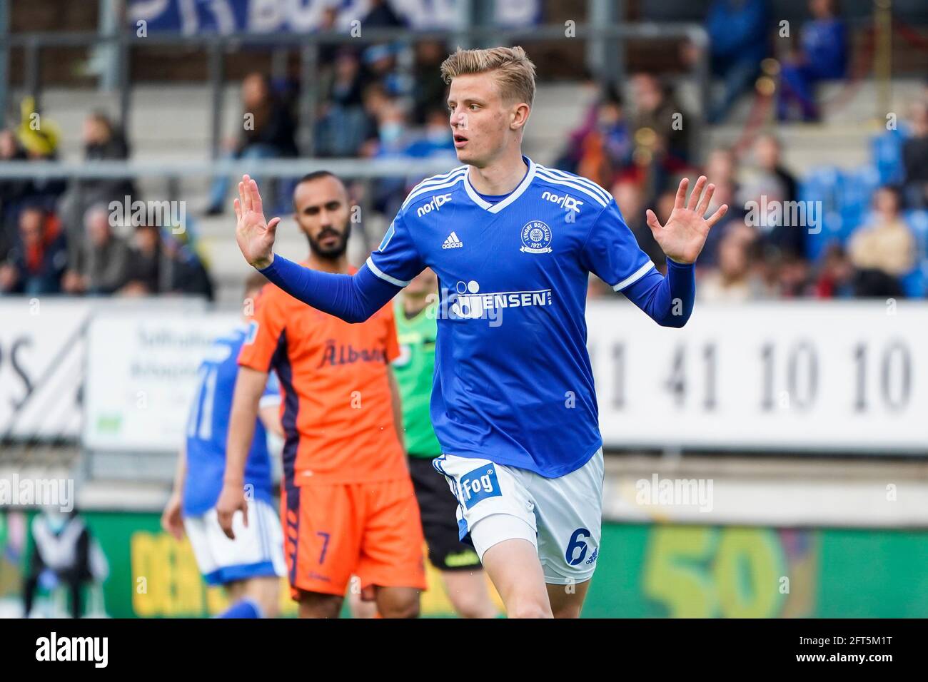 Lyngby, Dänemark. Mai 2021. Frederik Winther (6) von Lyngby Boldklub, der während des 3F Superliga-Spiels zwischen Lyngby Boldklub und Odense Boldklub im Lyngby Stadium gesehen wurde. (Foto: Gonzales Photo/Alamy Live News Stockfoto