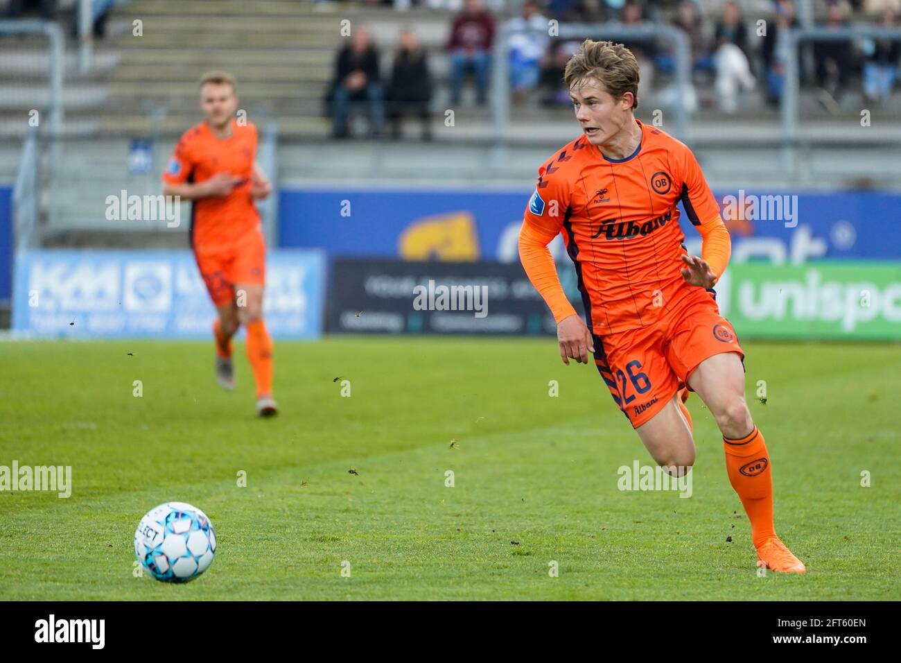 Lyngby, Dänemark. Mai 2021. Mikkel Hyllegaard (26) von Odense Boldklub, der während des 3F Superliga-Matches zwischen Lyngby Boldklub und Odense Boldklub im Lyngby Stadium gesehen wurde. (Foto: Gonzales Photo/Alamy Live News Stockfoto