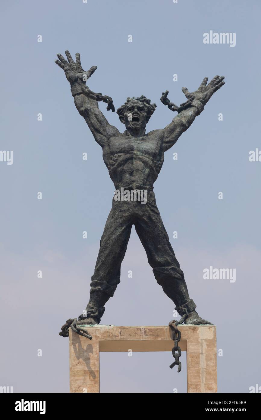 Jakarta, Indonesien - 20. Oktober 2019: West Irian Liberation Monument. Das modernistische Denkmal der Nachkriegszeit, das Zentrum von Lapangan Banteng, erinnert an die Unabhängigen Stockfoto