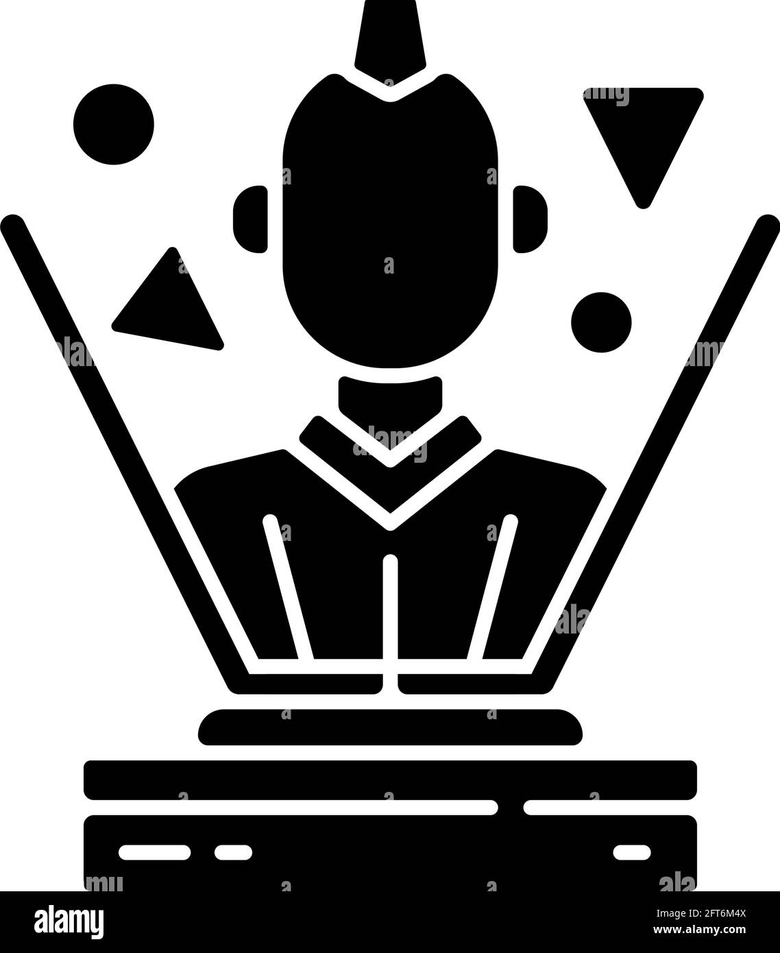 Schwarzes Glyphensymbol mit Hologramm Stock Vektor