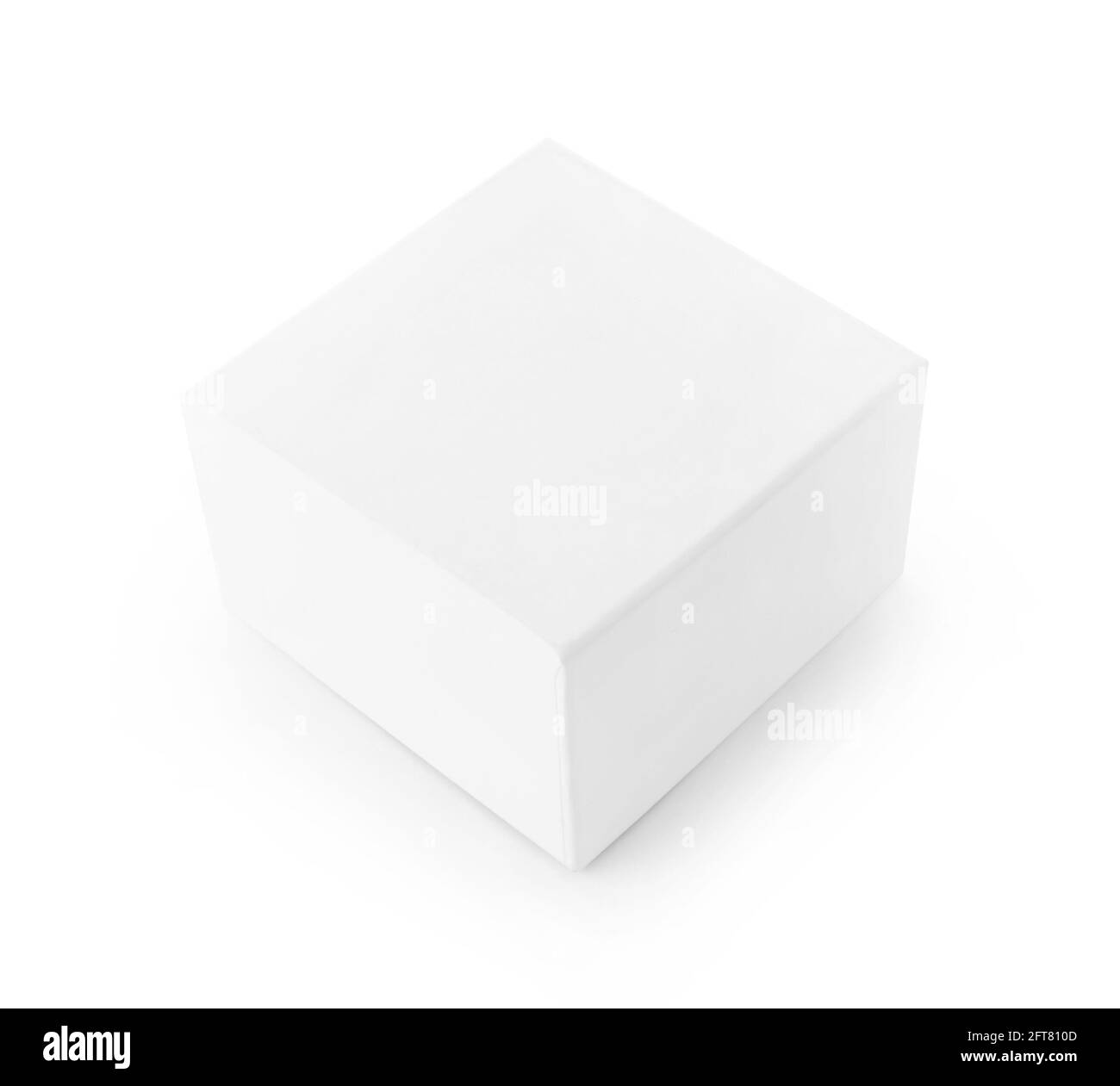 Nahaufnahme eines weißen Felds auf weißem Hintergrund Stockfoto