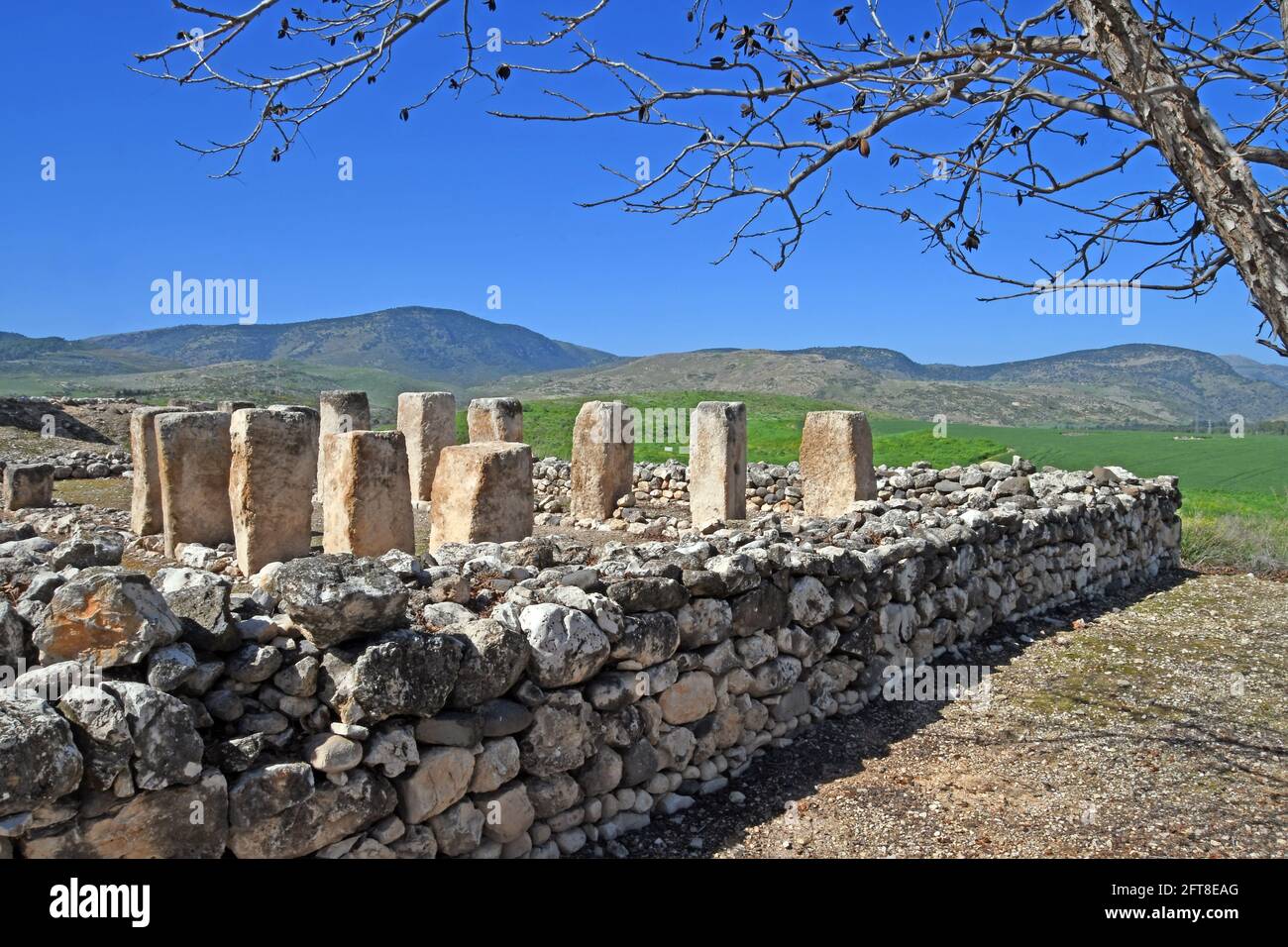 Alte Ruinen im Norden Israels, Tel Hatzor Stockfoto