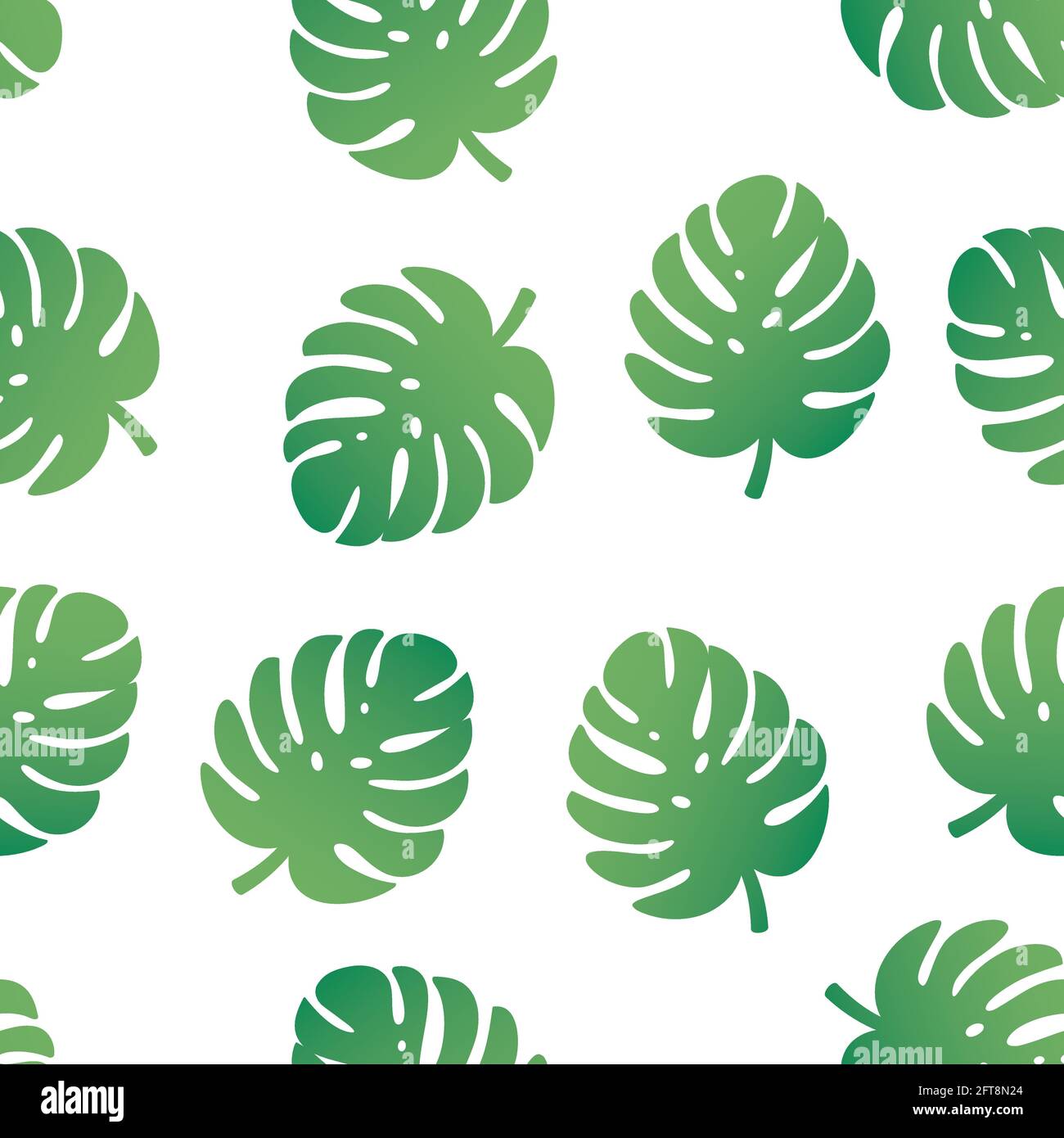 Monstera hinterlässt ein nahtloses Vektormuster. Einfacher floraler Hintergrund. Stock Vektor