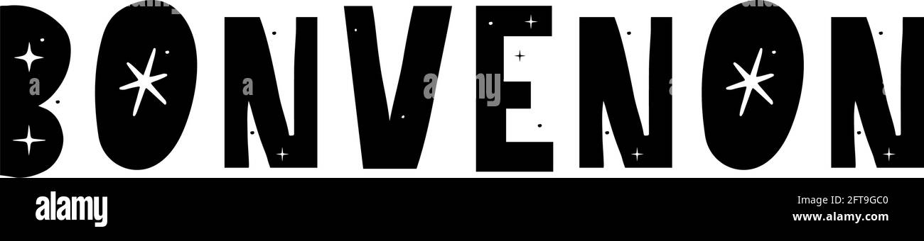 Bonvenon Willkommen in Esperanto Wortwolke in verschiedenen Sprachen Stock Vektor