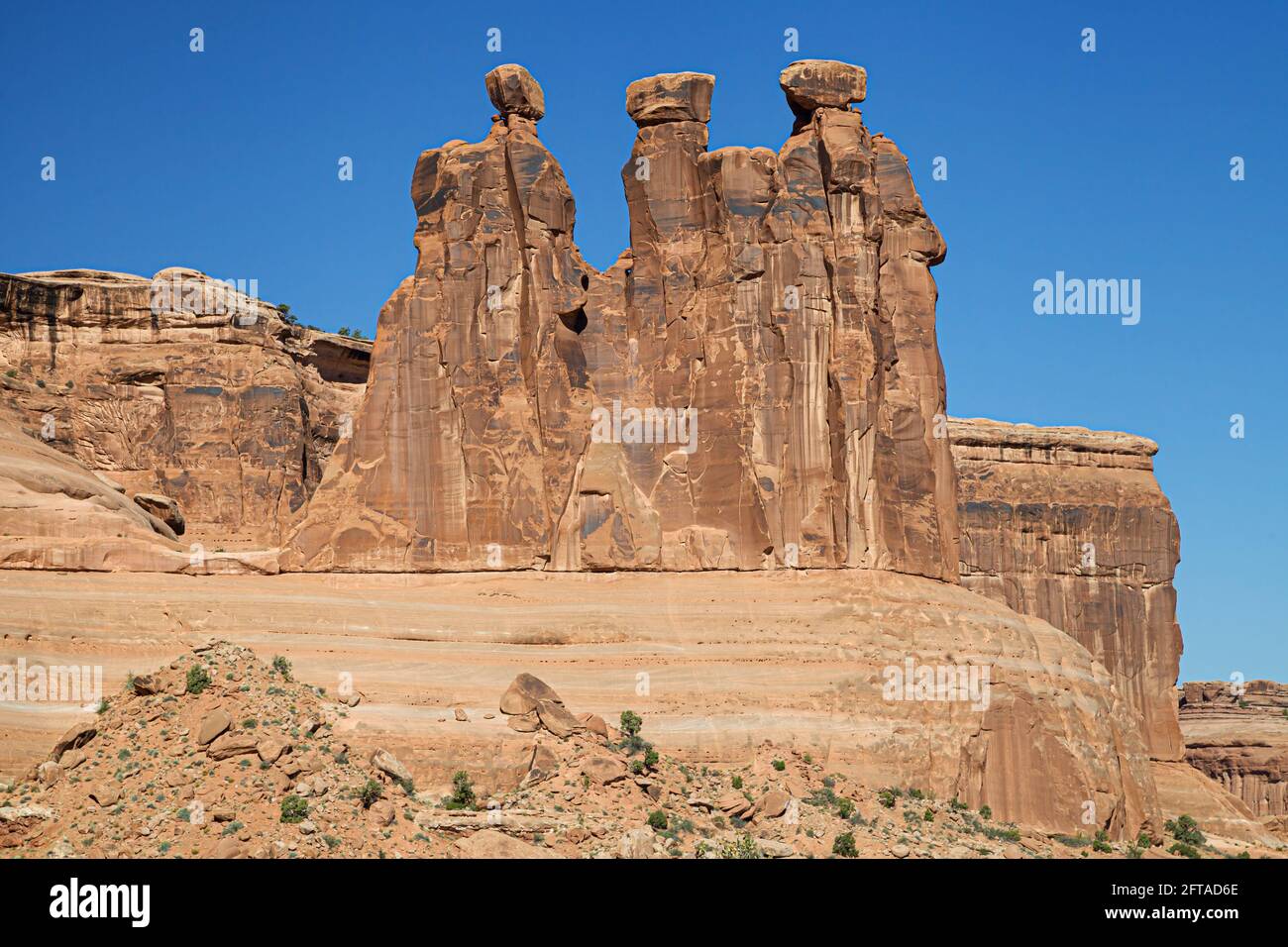 Die drei Klatsch im Arches National Park, Utah, USA. Stockfoto