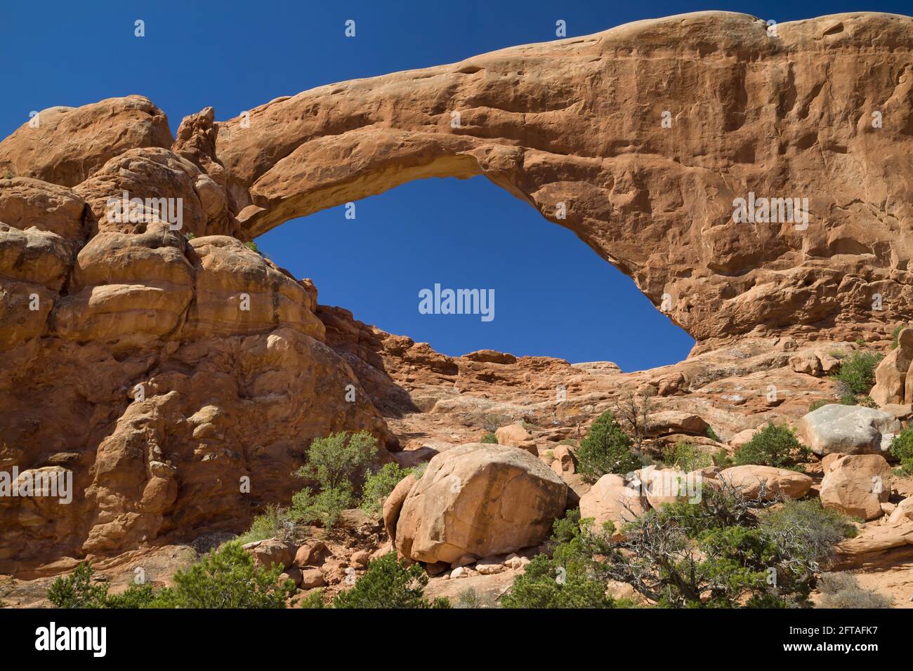 Southern Window im Arches National Park, Utah, USA. Stockfoto