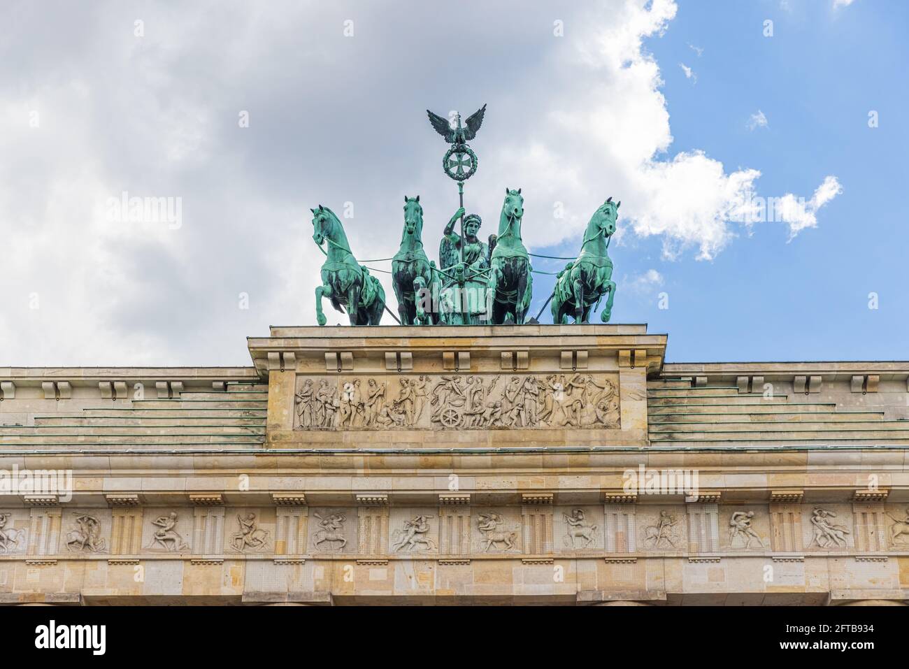 Quadriga-Statue auf dem Brandenburger Tor in Berlin Stockfoto