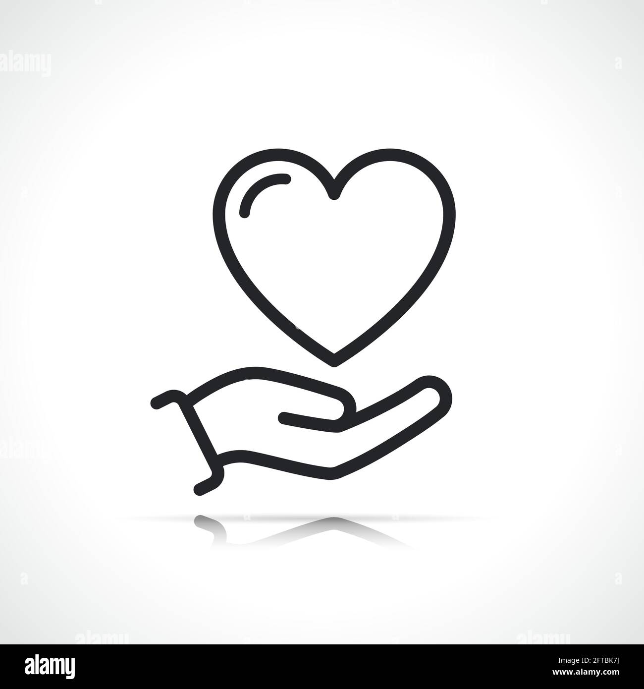 Spende Hand und Herz Symbol isoliert Design Stock Vektor