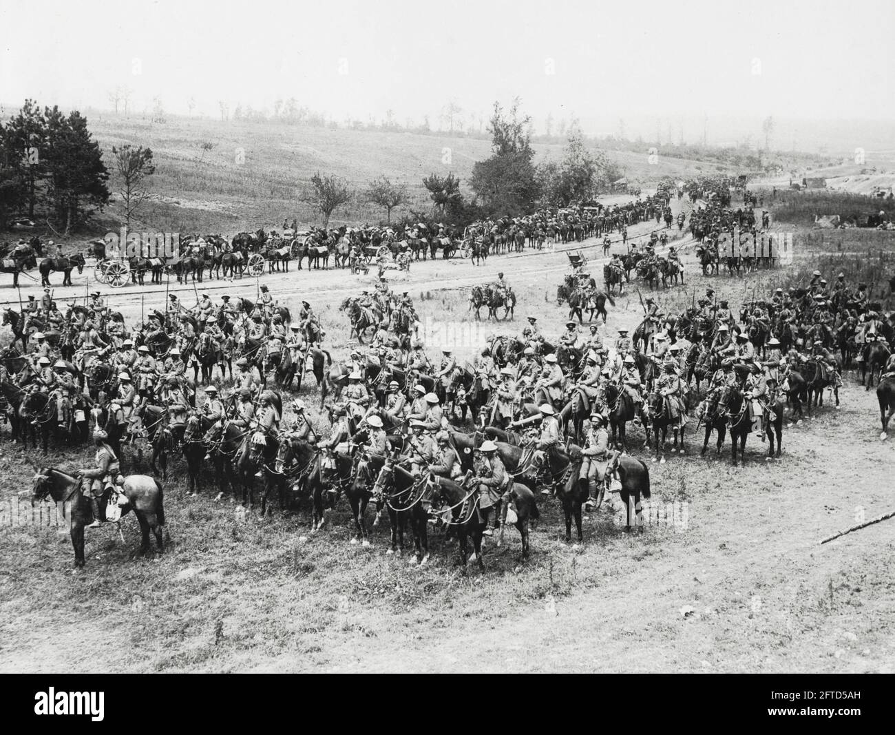 Erster Weltkrieg, 1. Weltkrieg, Westfront - Kavallerie-Formation, indische Truppen Stockfoto