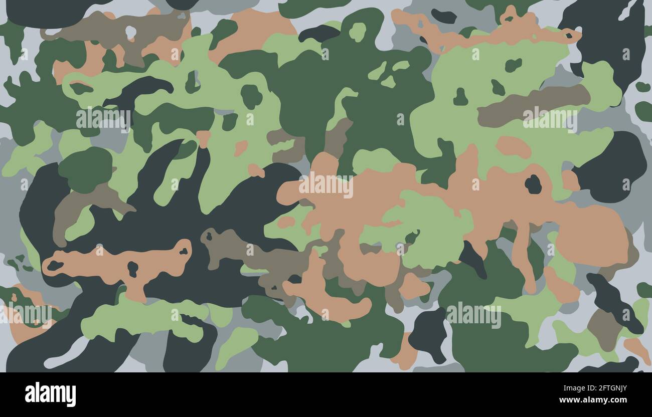 Vektor Camouflage Muster. Militärischer Camo-Modendruck. Nahtloses Camouflage-Muster. Stock Vektor
