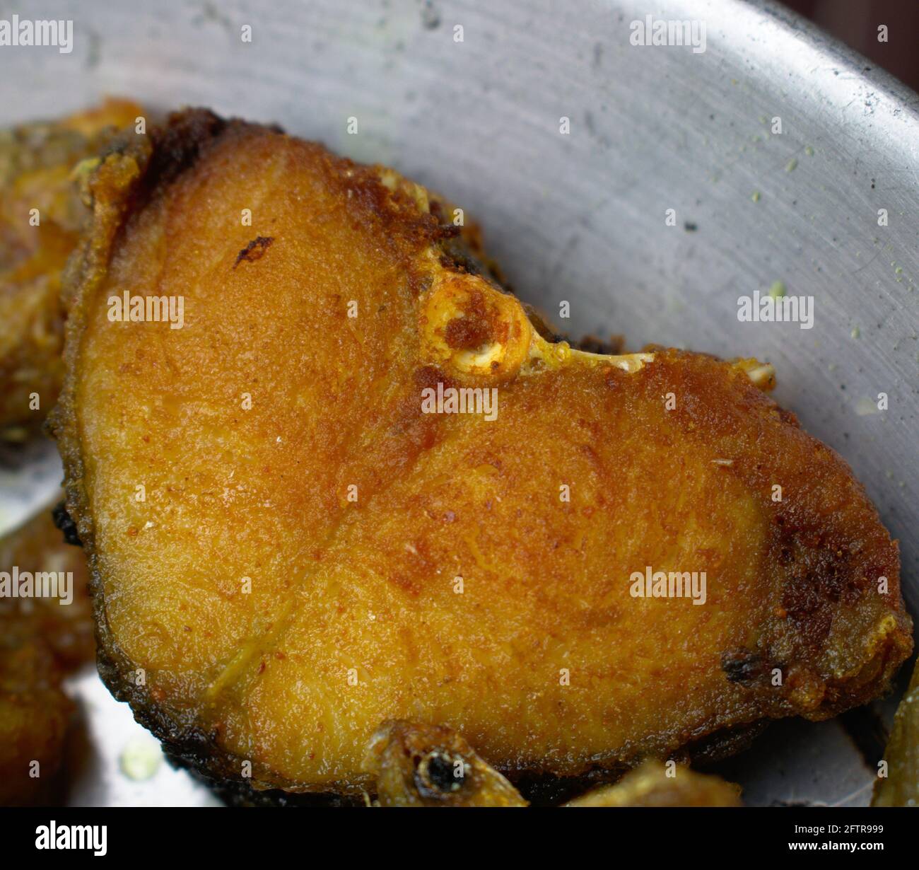 Delicious Rohu Fish Slice Fry Food Photography Stockfoto