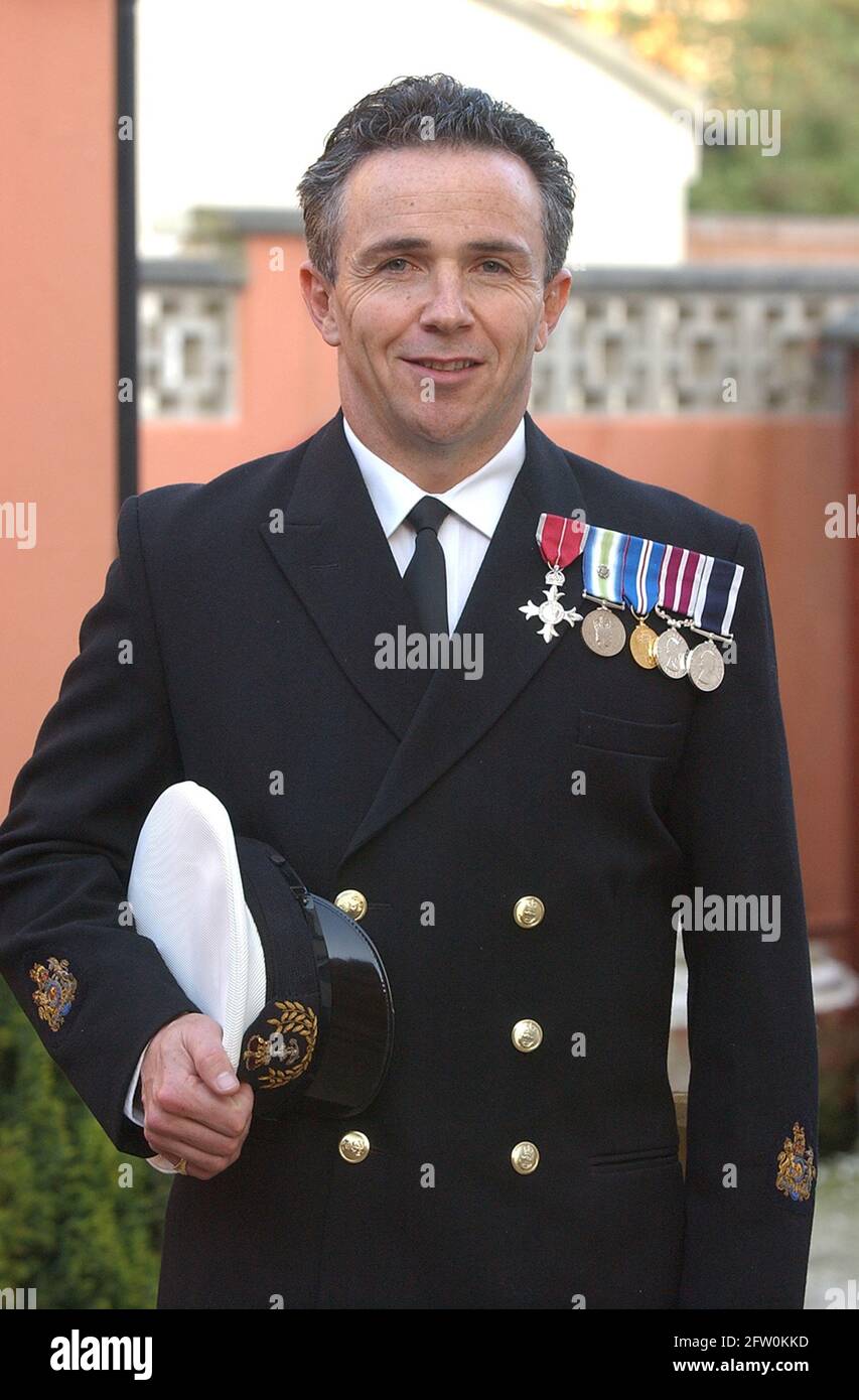 ALISDAIR 'GILLY' GILCHRIST VON POPRTSMOUTH, HANTS, ÜBERLEBTE DEN UNTERGANG DER HMS SHEFFIELD WÄHREND DES FALKLAND-KRIEGES. PIC MIKE WALKLER, 2005 Stockfoto