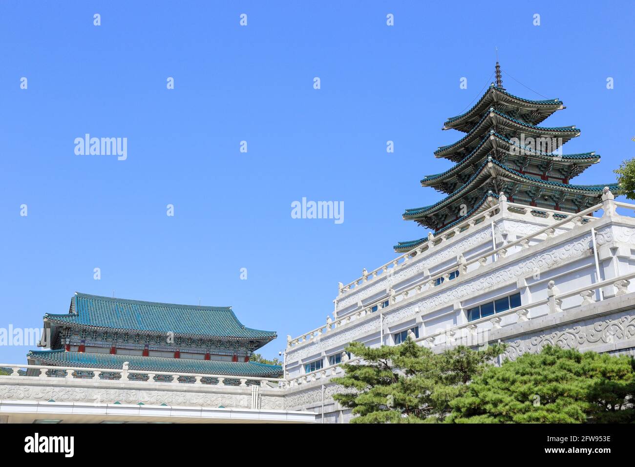 Nationales Volksmuseum von Korea befindet sich im Gyeongbokgung Palast Stockfoto