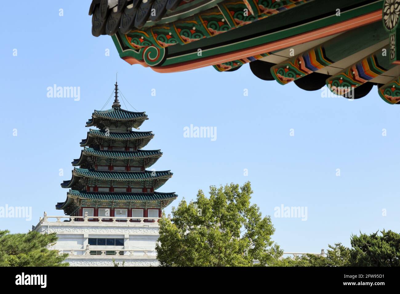 Nationales Volksmuseum von Korea befindet sich im Gyeongbokgung Palast Stockfoto