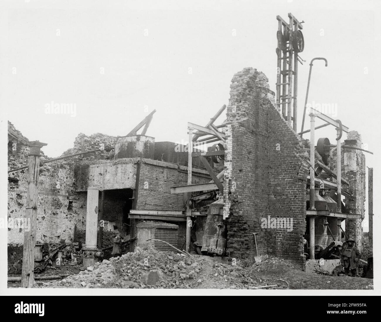 Erster Weltkrieg, erster Weltkrieg, Westfront - Ruinen in Serre, Frankreich Stockfoto