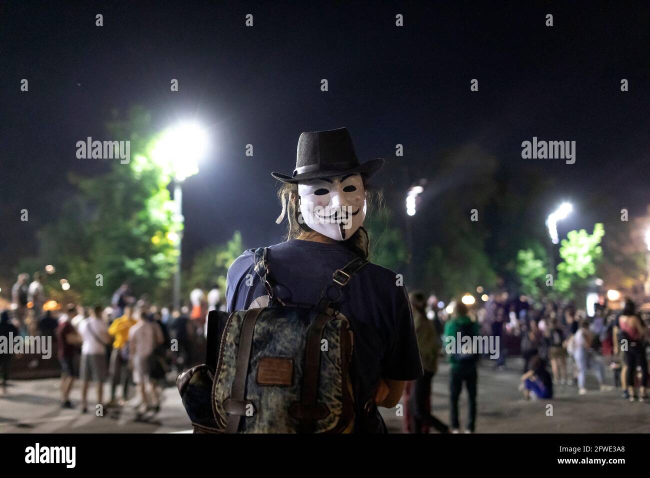 Belgrad, Serbien - regierungsfeindlicher Protest in Belgrad. Stockfoto