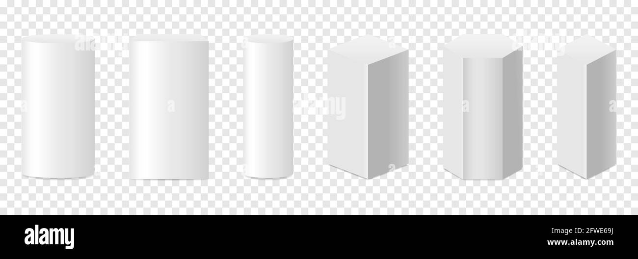 Satz geometrischer Formen. Realistische Sockel oder Podien. Abstrakte geometrische leere Stufen. Design für die Preisverleihung oder Produktpräsentation. Vektor 3D Stock Vektor Satz geometrischer Formen. Realistische Sockel oder Podien. Abstrakte geometrische leere Stufen. Design für die Preisverleihung oder Produktpräsentation. Vektor 3D Stock Vektor