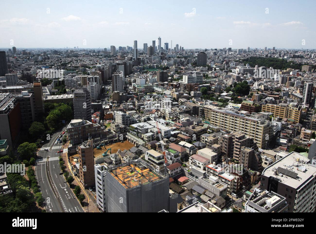 Blick auf das Wohngebiet in Tokio Stockfoto
