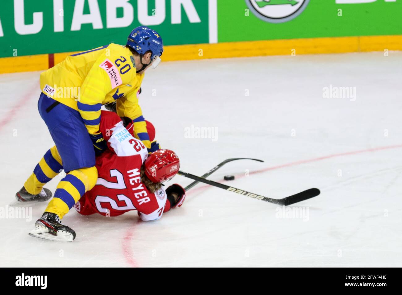 Check von Pilut (Sweeden) während der Weltmeisterschaft 2021 - Dänemark gegen Schweden, Eishockey in Riga, Lettland, Mai 22 2021 Stockfoto