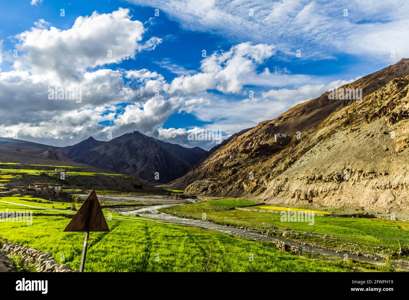 Verschiedene Ausblicke auf den Manali Leh Highway Stockfoto