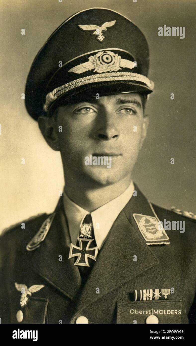 Oberst Mölders Werner Deutscher Flieger, Commodore des 51. Fighter Wing Stockfoto