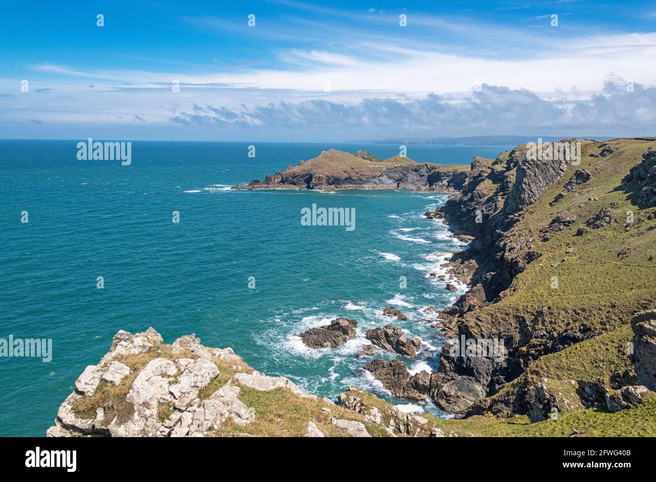 Stepper View Cottage, Pentire Point, Cornwall, Großbritannien. Stockfoto