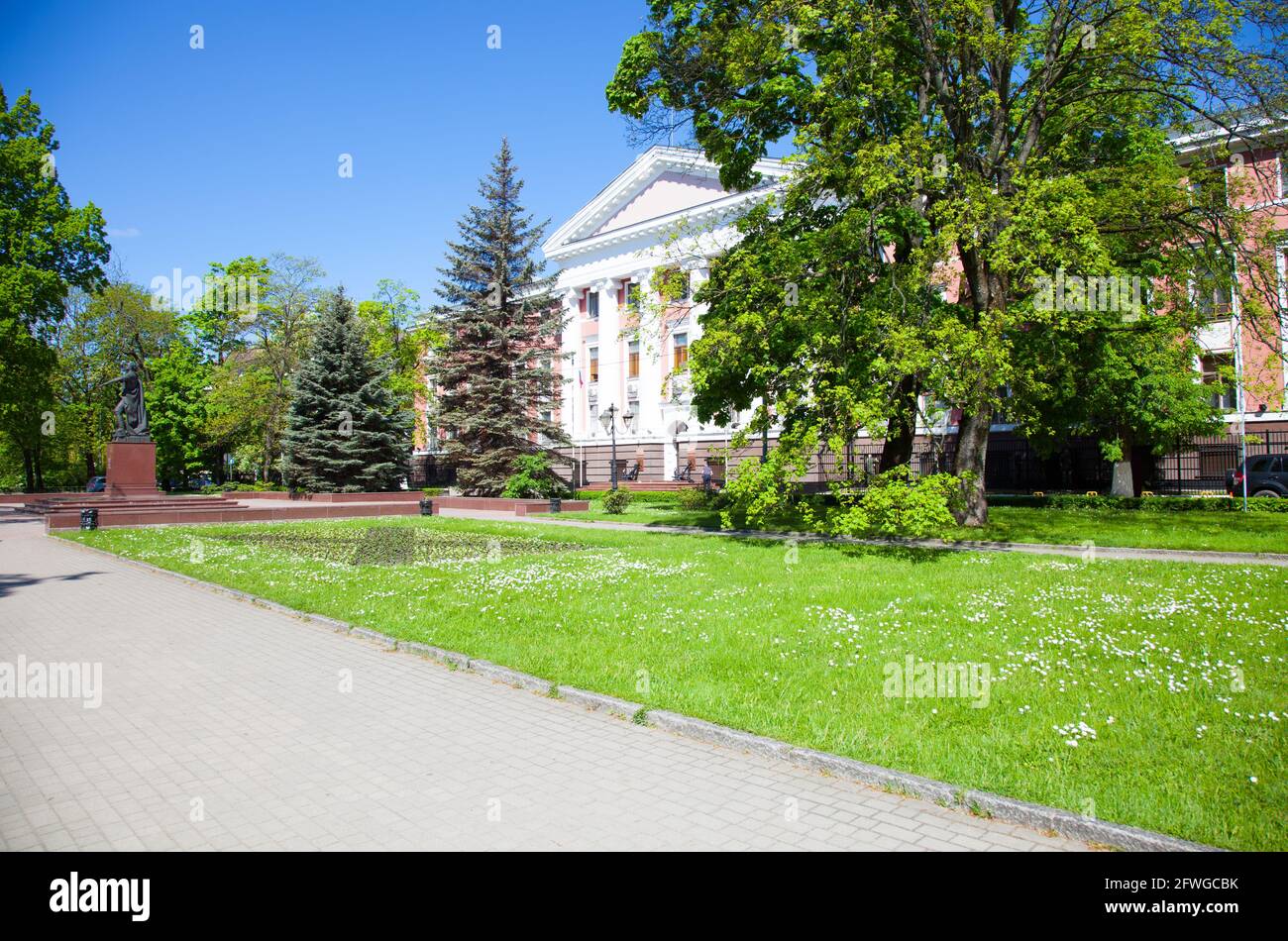 Stadtzentrum von Königsberg, Denkmal für Peter den Großen. Russland. Stockfoto