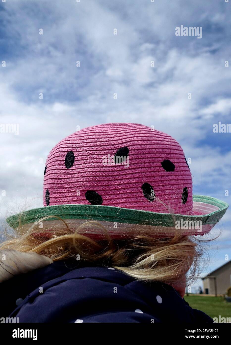 Wassermelonenhut Stockfoto