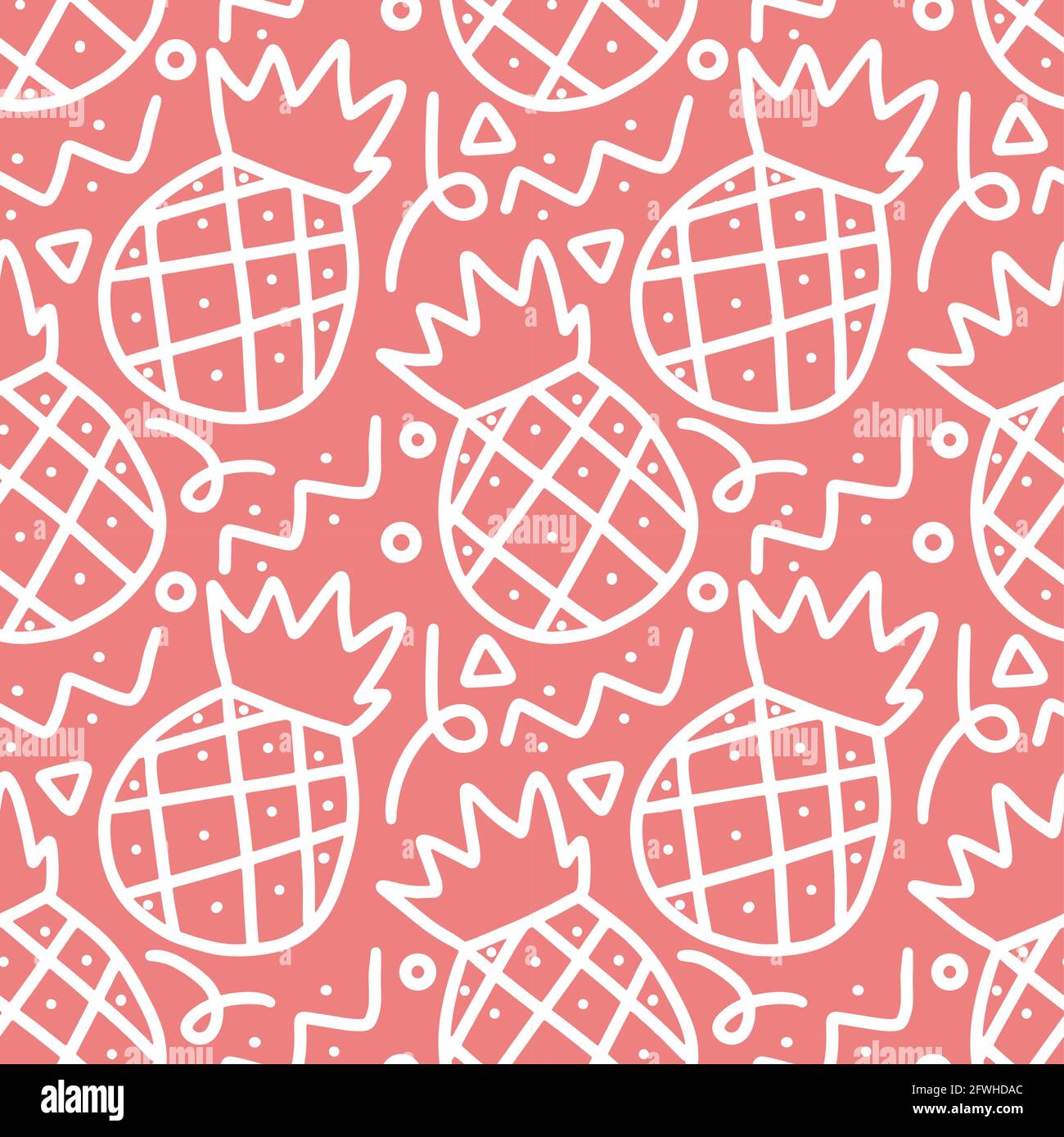 Muster aus Ananaskritzel Stock Vektor