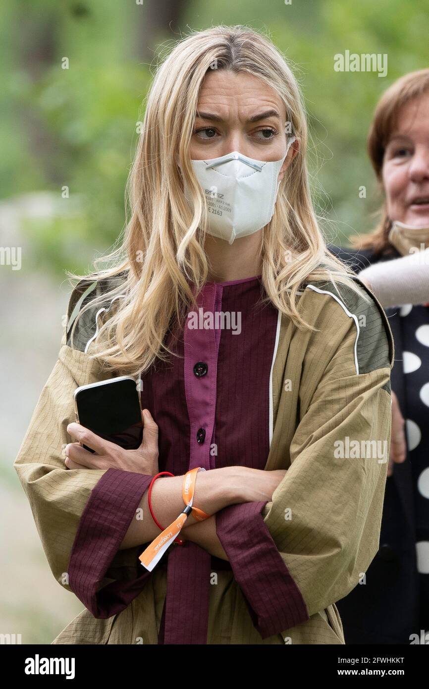 Madrid, Spanien. Mai 2021. Marta Ortega nimmt an der 110. Ausgabe des Internationalen Springwettbewerbs Madrid 5 (CSI) Teil, der Teil der Longines Global Champions Tour im Country Club der Villa de Madrid ist. Kredit: SOPA Images Limited/Alamy Live Nachrichten Stockfoto