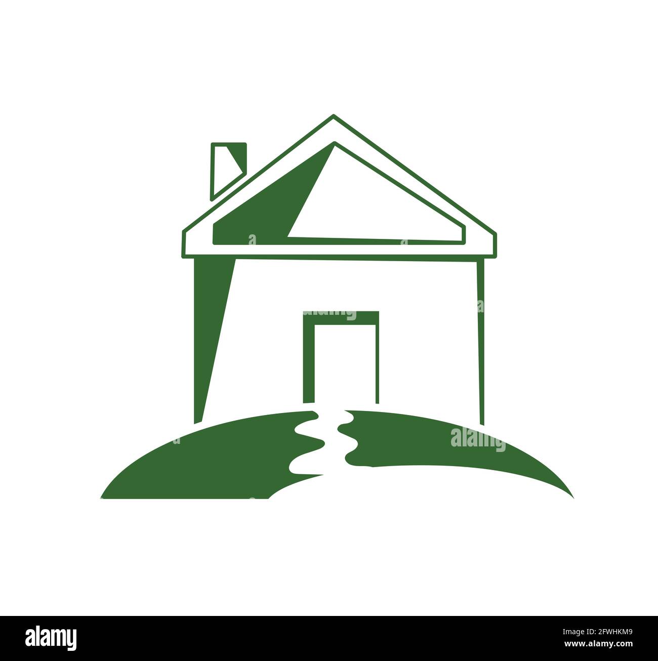 Green House Logo Vektor isoliert auf weißem Hintergrund Stock Vektor