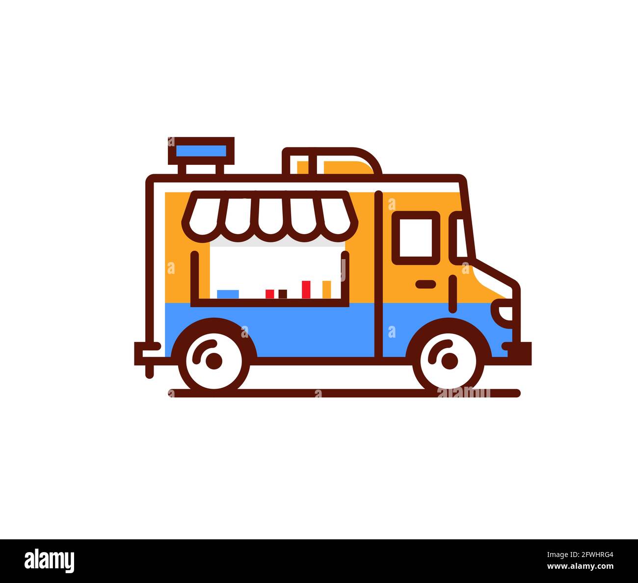 Logo-Symbol für Food Truck. Vector foodtruck Küche Street van Design-Ikone Stock Vektor