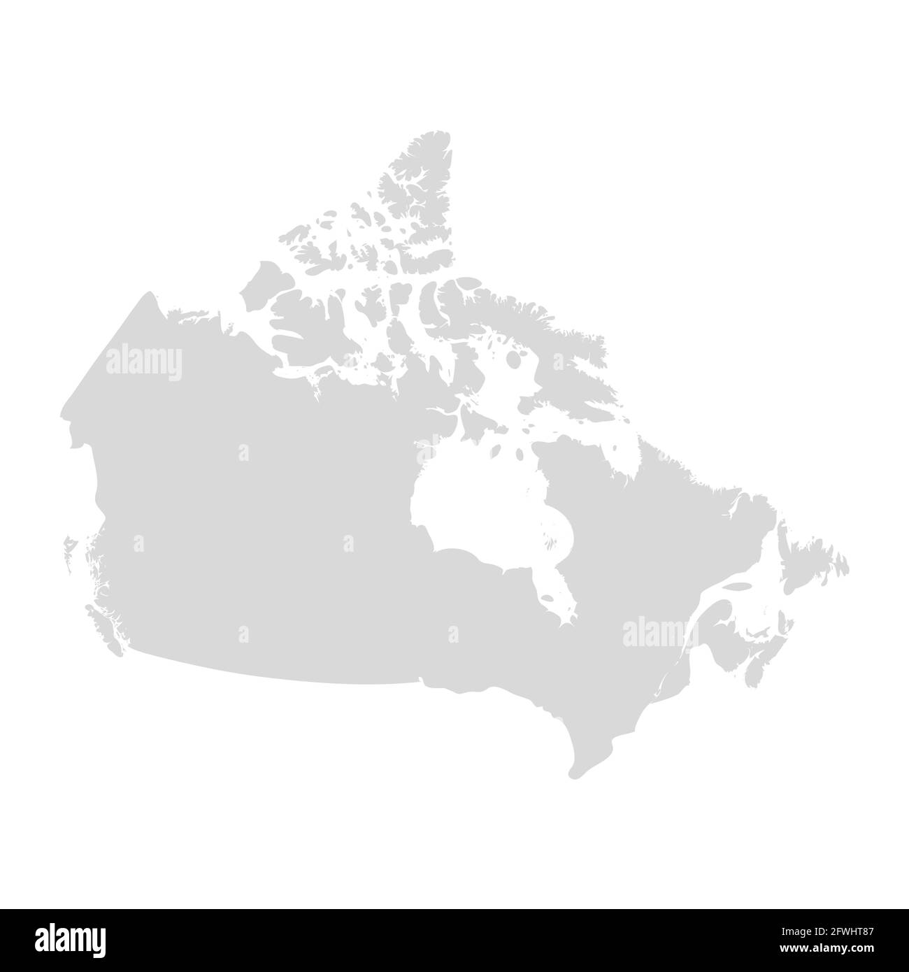 Kanada Vektorkarte Zustand. Kanada Gebietskarte Landesgrenze Stock Vektor