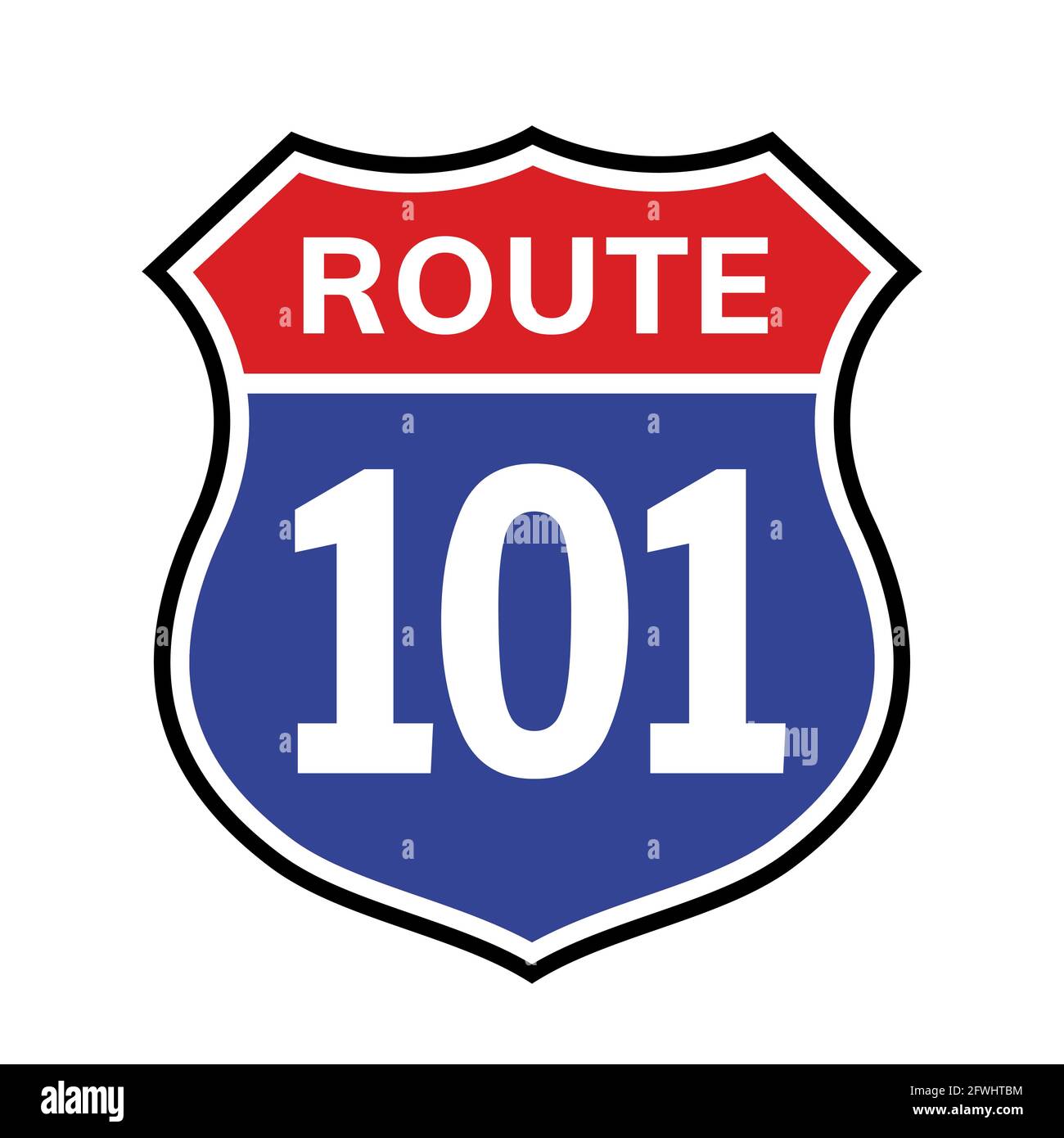 101 Wegzeichen-Symbol. Vector Road 101 Autobahn Interstate american ...