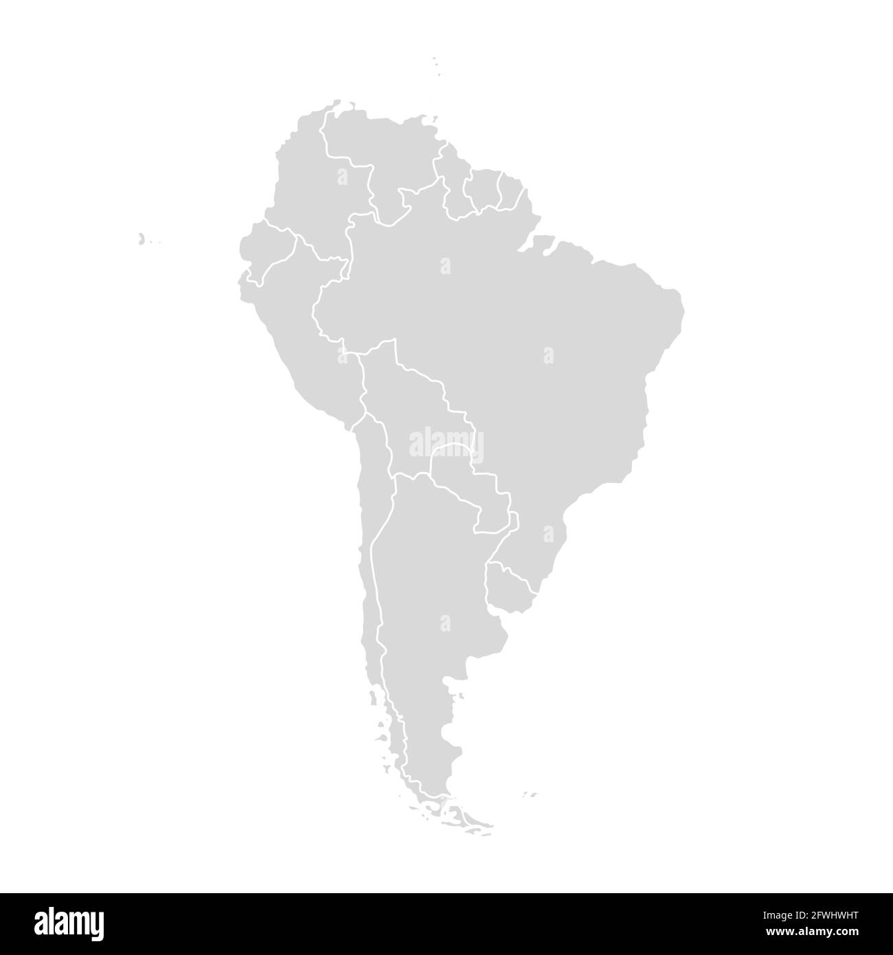Vektorkarte Südamerika. Weltkarte Lateinamerika Stock Vektor