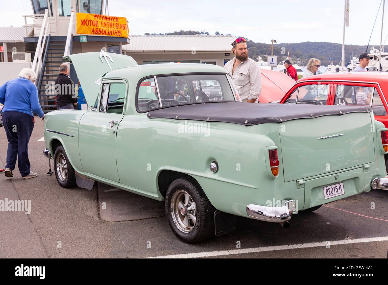 1962 Modell Holden EK Oldtimer auf einer einzigartigen Automobilausstellung in Pittwater, Sydney, Australien Stockfoto