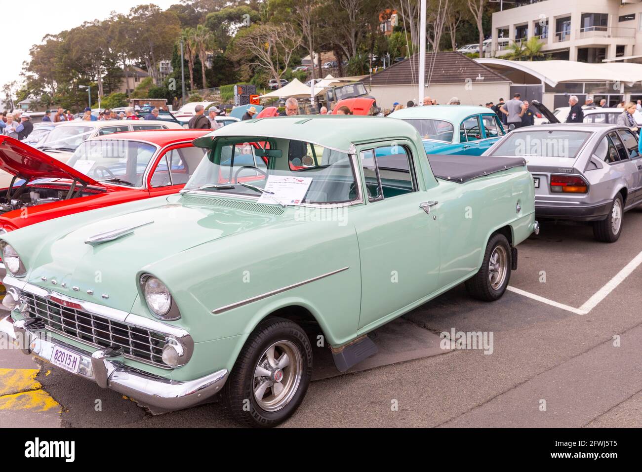 1962 Modell Holden EK klassischer Oldtimer an einem einzigartigen Autoausstellung in Pittwater, Australien Stockfoto