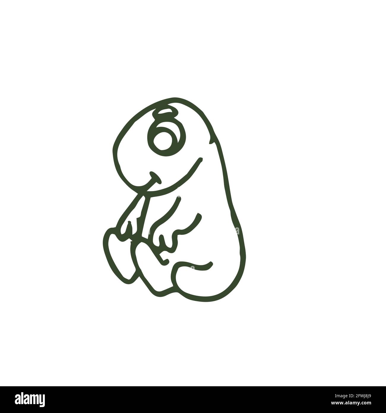 Fröhliche lustige Dinosaurier. Dino-Illustration. Zeichentrickstil. Hand Umriss Zeichnung des Tieres. vektor Stock Vektor