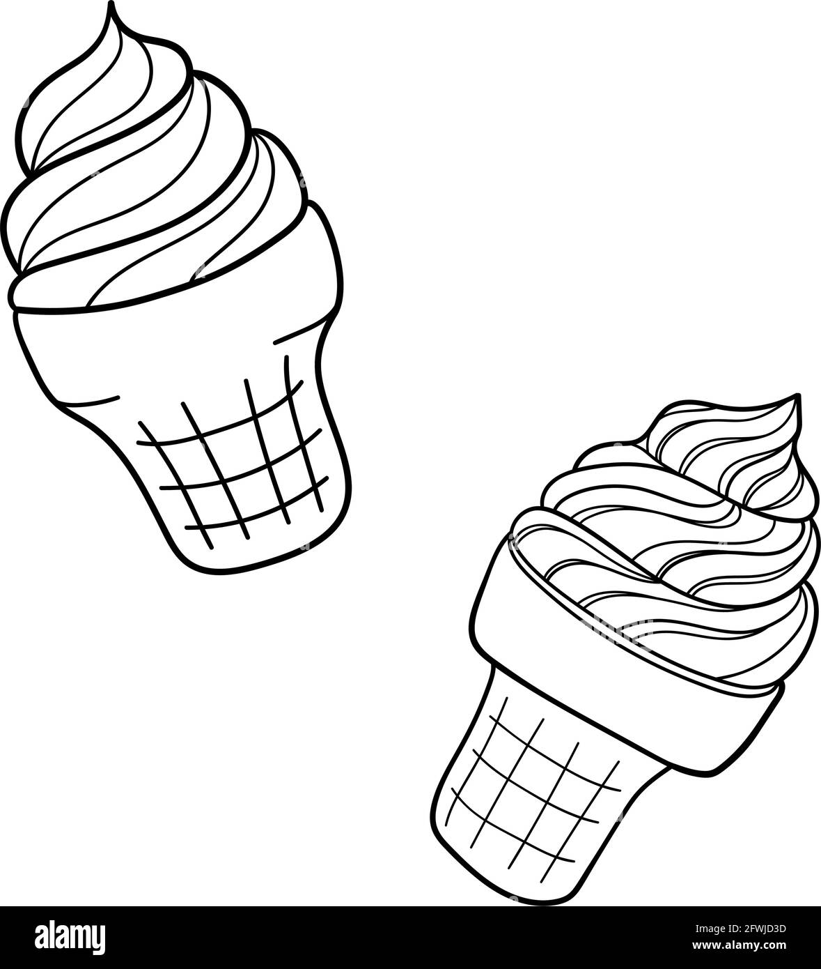 Handgezeichnetes Eis. Design Skizzenelement für Menü Café, Bistro, Restaurant, Etikett und Verpackung. Vektor-isolierte Illustration. Stock Vektor