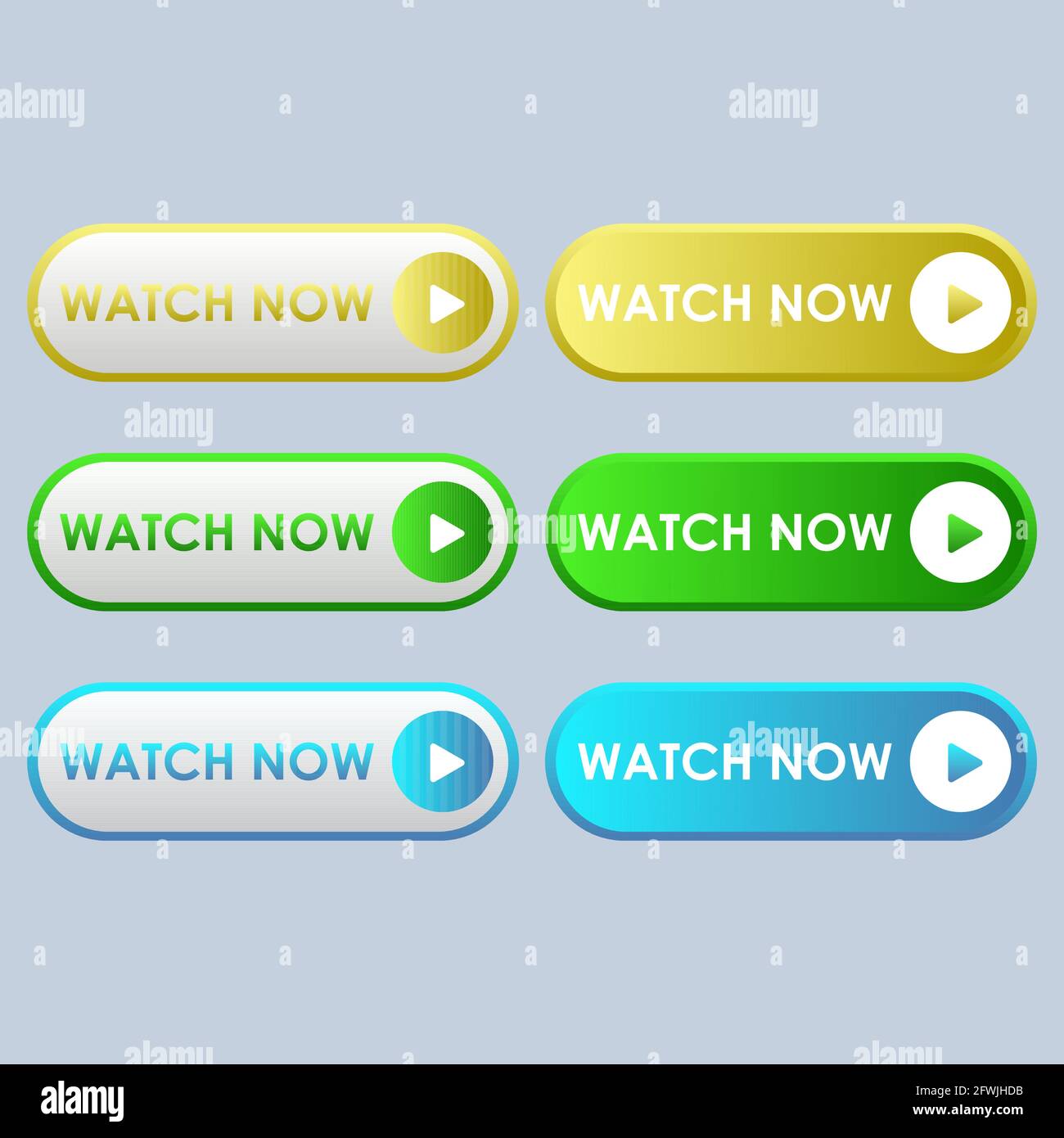 Weiße und blaue Taste im Neomorphismus-Stil. Stock Vektor