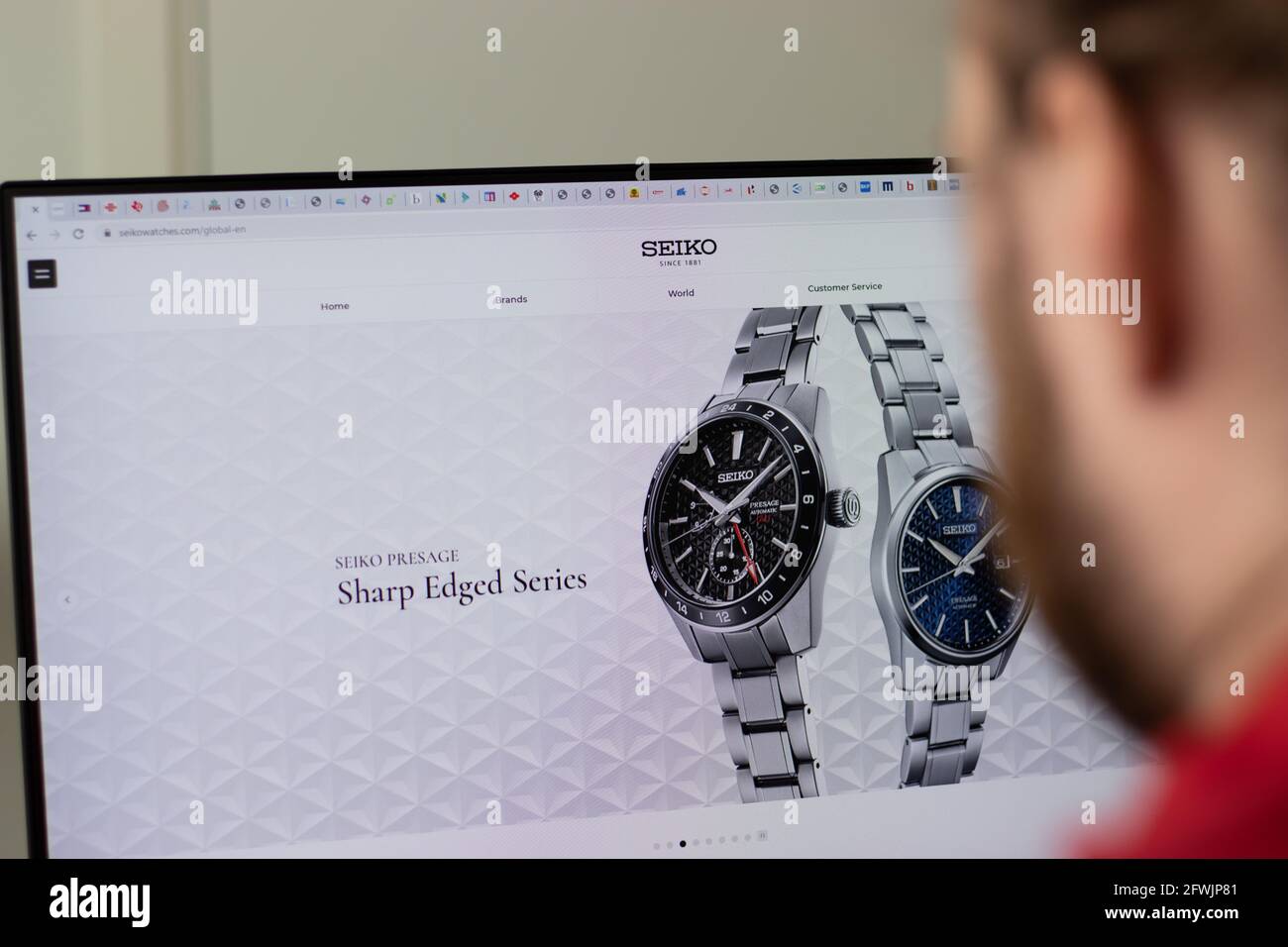 New York, USA - 1. Mai 2021: Website des Unternehmens Seiko mit Logo auf dem Bildschirm, illustratives Editorial Stockfoto