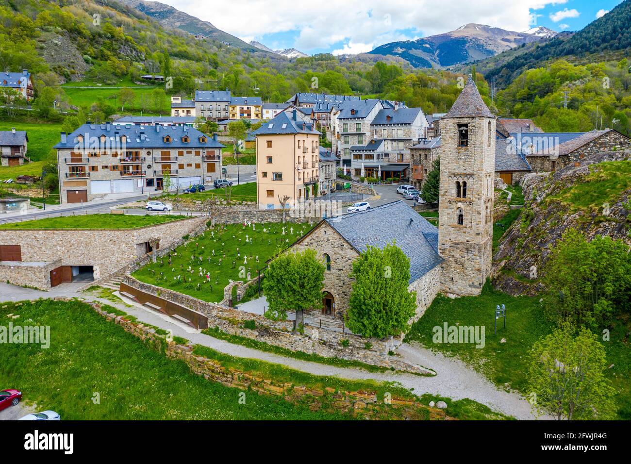BOHI (auf Katalanisch, Boi) ist eine Stadt in der Gemeinde Valle, nordwestlich der Provinz Lérida (Spanien), in der Region Alta Ribagorza Stockfoto