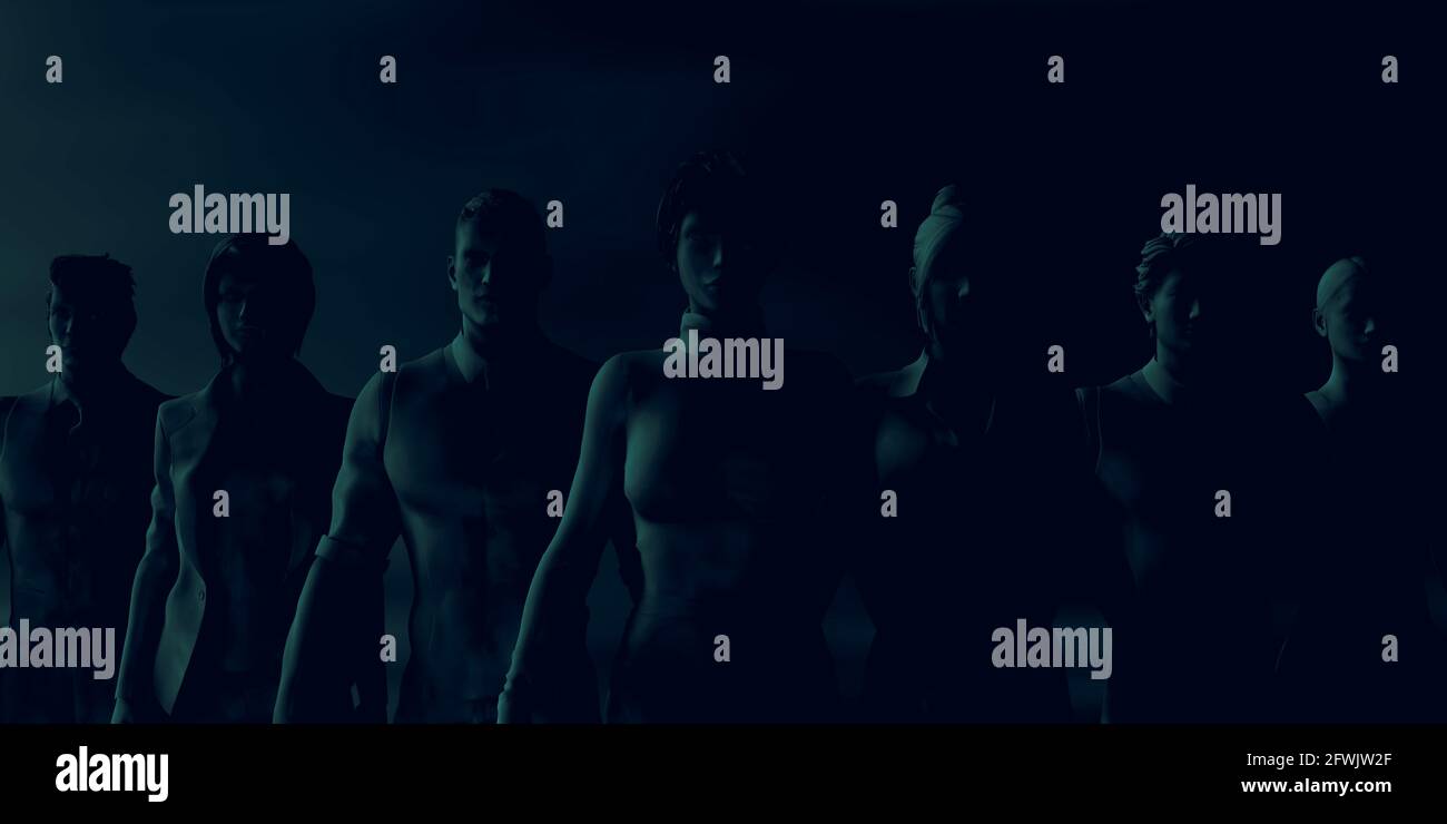 Führungskräfte in Unternehmen stehen vor dem Hintergrund als Kunst Stockfoto