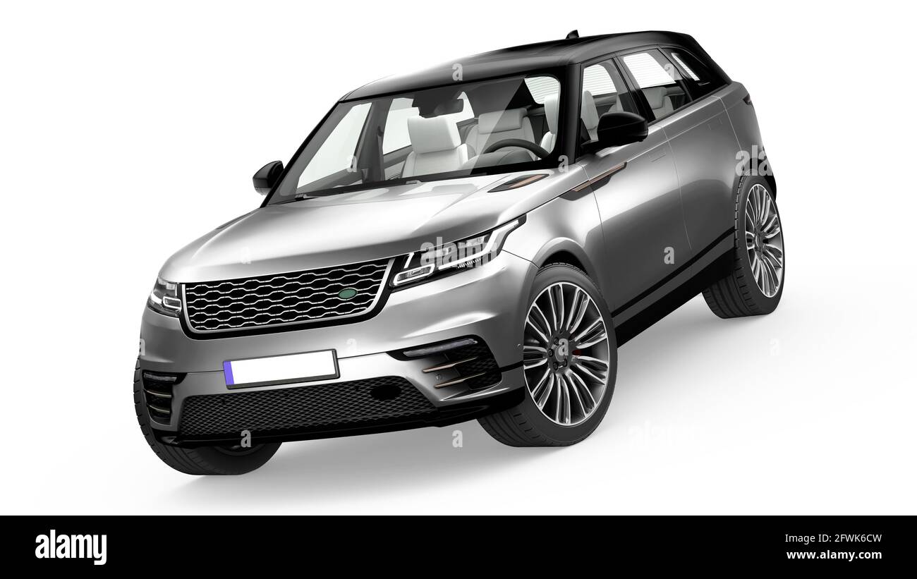 3D-Rendering von Luxus-SUV-Auto mit Studio-Beleuchtung . Stockfoto